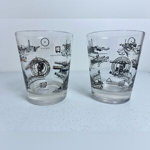 Set of 2 MCM Bar Glasses The Fraser Voyageur Symbolizing Progress Manufacturing